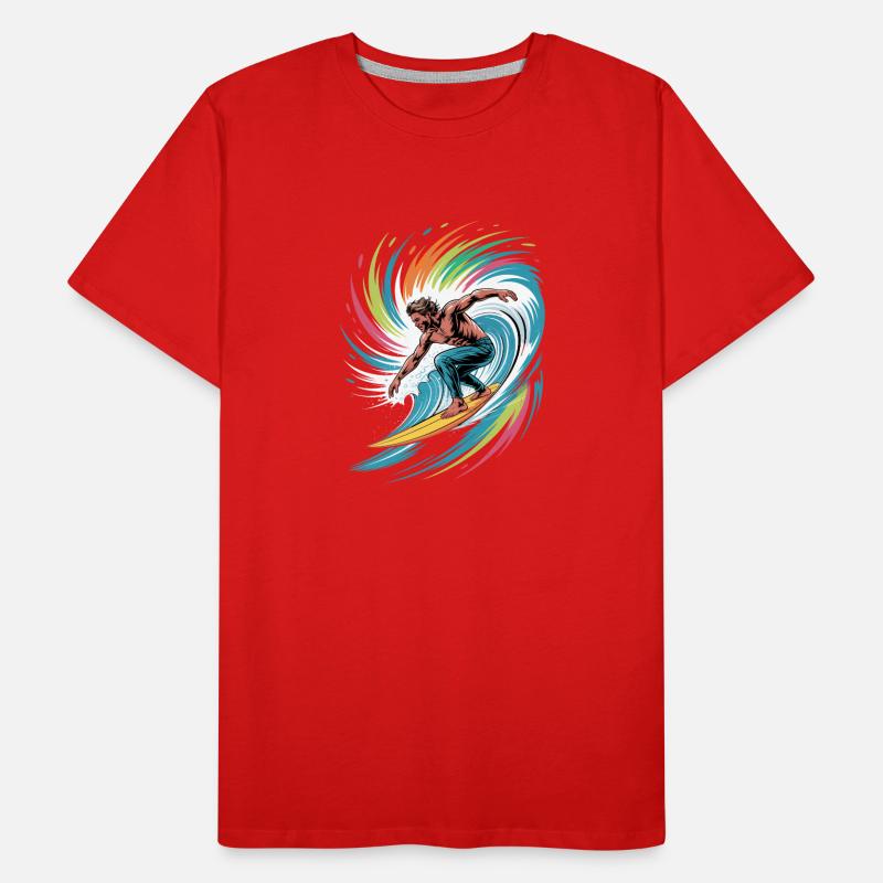 Bunter Surfer Wasserfarben Spritzer Graffiti Männer Premium Bio T-Shirt