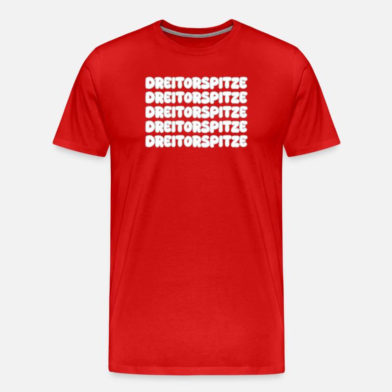Dreitorspitze als Bergsteigen - Männer Premium Bio T-Shirt - Rot