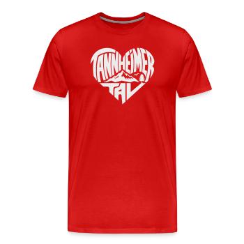 Paysage montagneux du cœur de Tannheimer Tal - T-shirt bio Premium Homme - rouge - Devant - Damien (186cm)