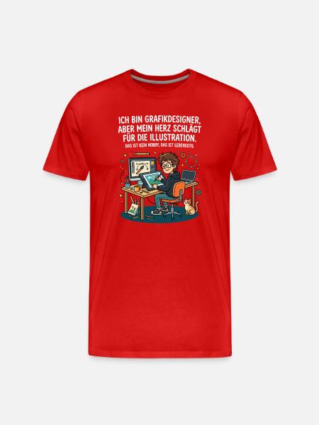 Grafikdesigner Illustration Leidenschaft - Männer Premium Bio T-Shirt - Rot