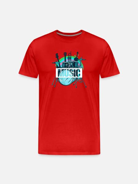 Lebendiger Trommelset-Splash - Männer Premium Bio T-Shirt - Rot