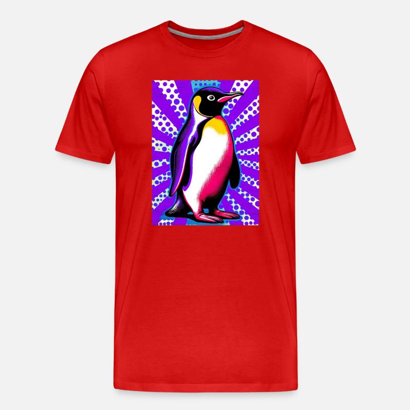 Pinguin - Männer Premium Bio T-Shirt - Rot