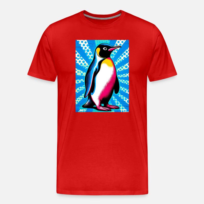 Pinguin - Männer Premium Bio T-Shirt - Rot