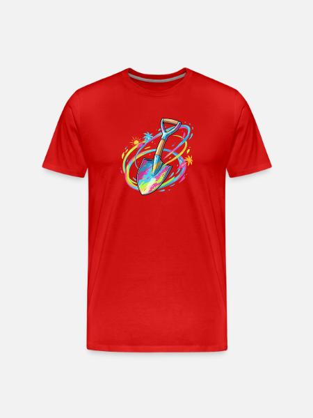 Farbexplosion Gartenschaufel Illustration - Männer Premium Bio T-Shirt - Rot