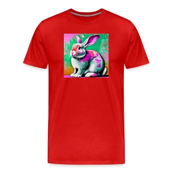 Kaninchen - Männer Premium Bio T-Shirt - Rot - Vorne - Damien (186cm)