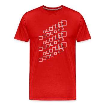 Cascade carrée géométrique - T-shirt bio Premium Homme - rouge - Devant - Damien (186cm)