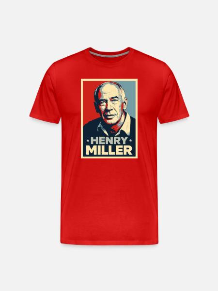 Henry Miller Pop Art Portrait - Men's Premium Organic T-Shirt - red