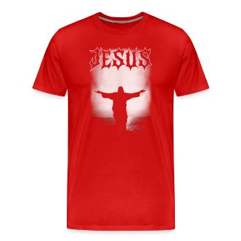 ART GRAPHIQUE DE JÉSUS - T-shirt bio Premium Homme - rouge - Devant - Damien (186cm)