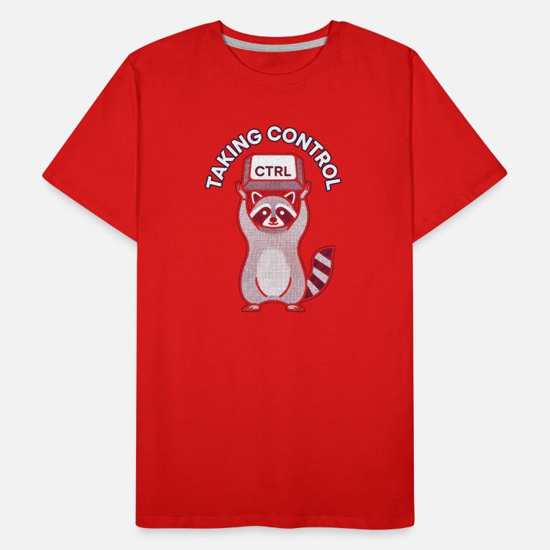 Raccoon Ctrl: Taking Control Männer Premium Bio T-Shirt
