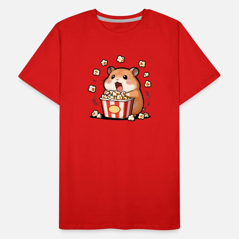 Hamster Popcorn gourmand T-shirt bio Premium Homme