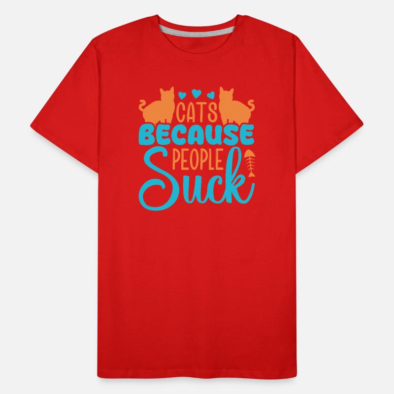 Sarcastic cat design for real introverts Men's Premium Organic T-Shirt