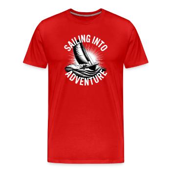 Régate Voile Chemise Voilier Yacht Équipage - T-shirt bio Premium Homme - rouge - Devant - Damien (186cm)