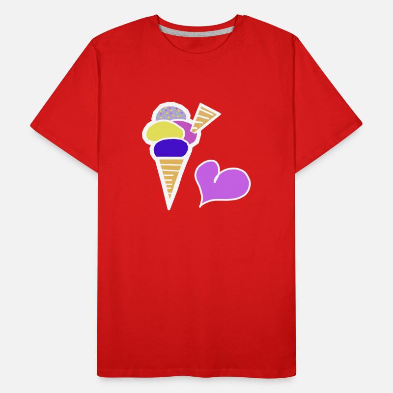 Eiscreme Eis  Eiswaffel Kinder Retro 60er Men's Premium Organic T-Shirt