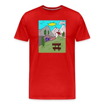 Alps Snails Post Letter Mountains Alm Postman - Men's Premium Organic T-Shirt - red - Front - Damien (186cm)