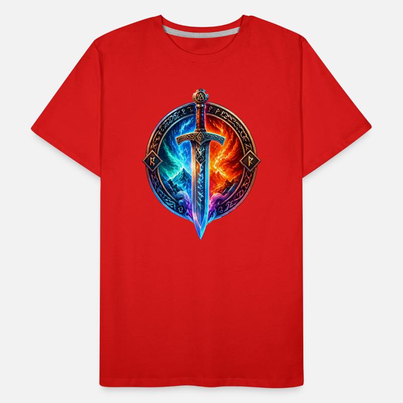 Feuer Eis Drachenschwert Männer Premium Bio T-Shirt