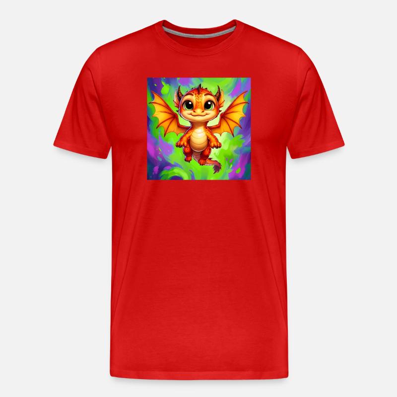 Drache - Männer Premium Bio T-Shirt - Rot