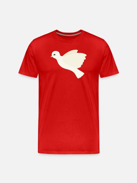 Colombe d’ivoire en vol - T-shirt bio Premium Homme - rouge