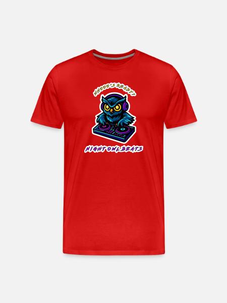 Night Owl Beats DJ Owl - Men's Premium Organic T-Shirt - red