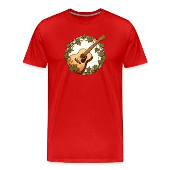 Gitarre im Ivy Circle - Männer Premium Bio T-Shirt - Rot - Vorne - Damien (186cm)