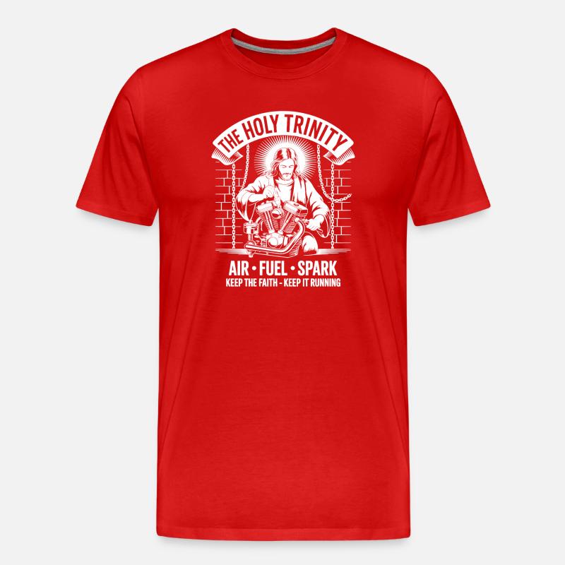 Holy Trinity Spark Faith Tee - Männer Premium Bio T-Shirt - Rot