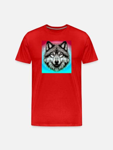 Wolf - Men's Premium Organic T-Shirt - red