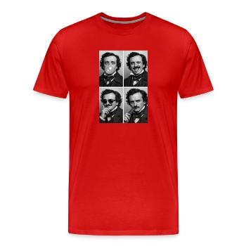 Edgar Allan Poe Fotostreifen - Männer Premium Bio T-Shirt - Rot - Vorne - Damien (186cm)