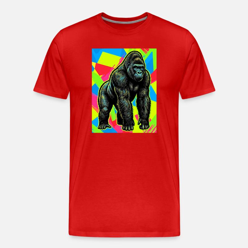 Gorilla - Männer Premium Bio T-Shirt - Rot