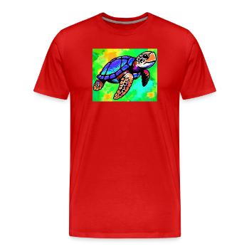 Schildkröte - Männer Premium Bio T-Shirt - Rot - Vorne - Damien (186cm)