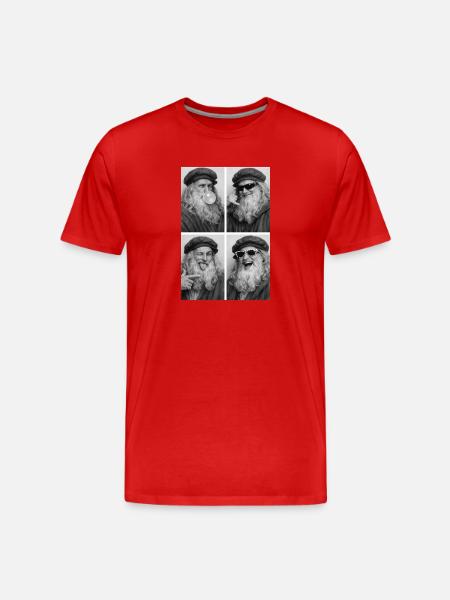 Leonardo da Vinci Collage - Männer Premium Bio T-Shirt - Rot