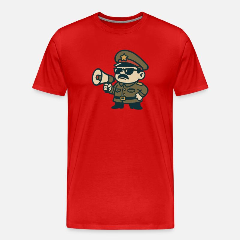 Retro Sergeant Megaphone - Men's Premium Organic T-Shirt - red