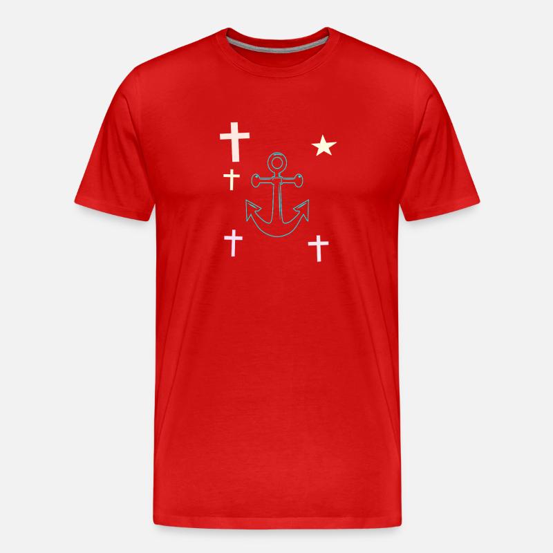 Pastell Neonanker mit Sternakzenten - Männer Premium Bio T-Shirt - Rot