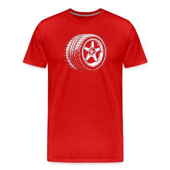 Autoreifen Tuning Drift Motorsport Design   - Männer Premium Bio T-Shirt - Rot - Vorne - Damien (186cm)