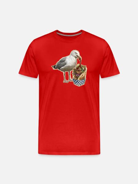 Kebab Seagull - Men's Premium Organic T-Shirt - red