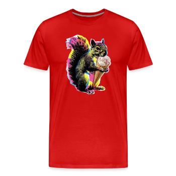 Eichhörnchen Eis - Men's Premium Organic T-Shirt - red - Front - Damien (186cm)