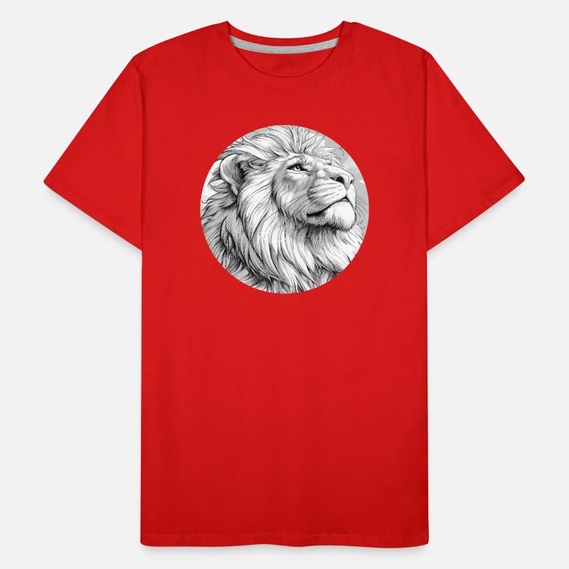 Dessin de Lion T-shirt bio Premium Homme