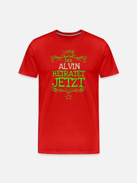Geschenk für Alvin - Männer Premium Bio T-Shirt - Rot