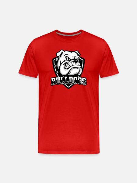 Bulldog Fury Crest Tee - Men's Premium Organic T-Shirt - red