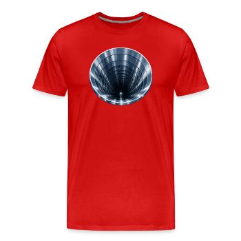 Tunnel Spiral Bleu - T-shirt bio Premium Homme - rouge - Devant - Damien (186cm)