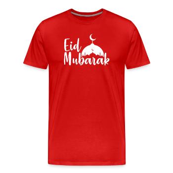 Eid Mubarak Mosque Silhouette - Men's Premium Organic T-Shirt - red - Front - Damien (186cm)