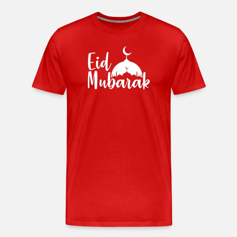 Silhouette der Eid Mubarak-Moschee - Männer Premium Bio T-Shirt - Rot