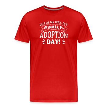 Enfin, célébration du jour de l’adoption - T-shirt bio Premium Homme - rouge - Devant - Damien (186cm)