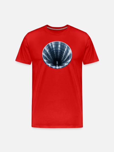 Stahltunnel mit Krieger - Männer Premium Bio T-Shirt - Rot