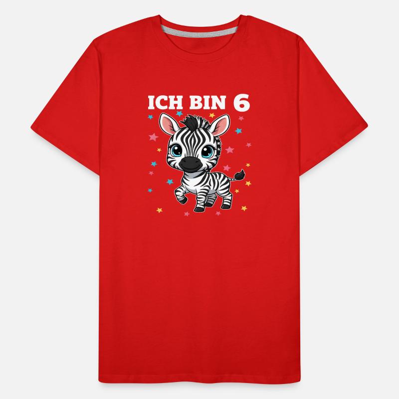 Ich bin 6 - Süßes Zebra zum 6. Geburtstag Männer Premium Bio T-Shirt