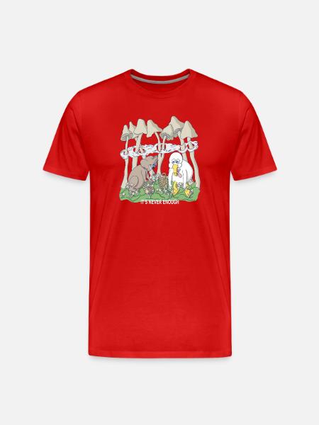 MushroomMorning - Mushroom Picking - Men's Premium Organic T-Shirt - red