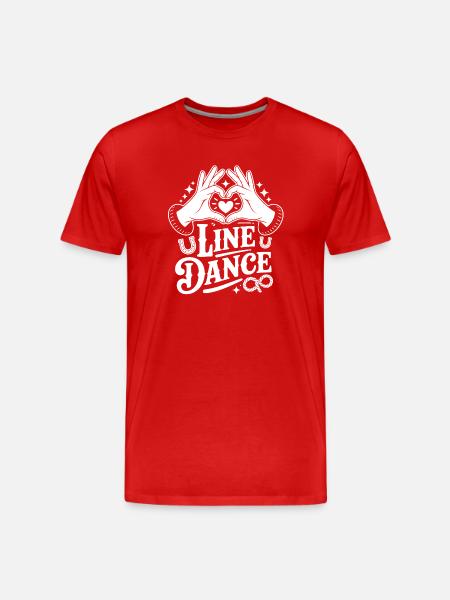 Line Dance Heart-Hand Logo - Men's Premium Organic T-Shirt - red