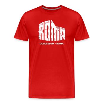Roma, Italie, Rome Colisée, touristes touristes de tournée italienne - T-shirt bio Premium Homme - rouge - Devant - Damien (186cm)