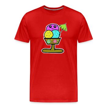 Glace colorée Sundae Glace Glace Glace - T-shirt bio Premium Homme - rouge - Devant - Damien (186cm)