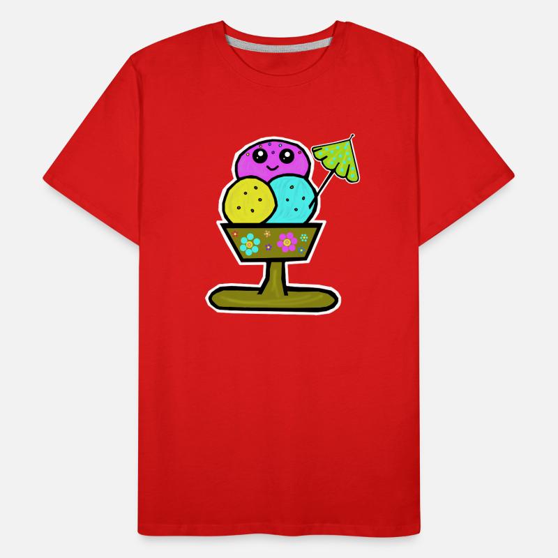 Glace colorée Sundae Glace Glace Glace T-shirt bio Premium Homme
