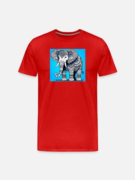 éléphant - T-shirt bio Premium Homme - rouge