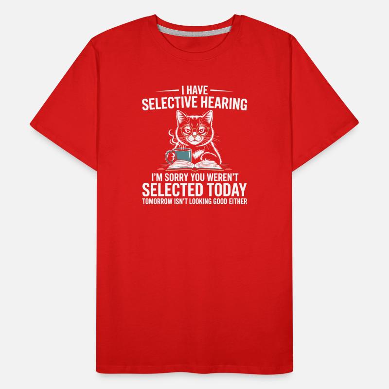 Lecteur de chat avec humour : Audition sélective T-shirt bio Premium Homme